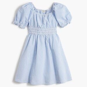 J Crew Crewcuts Seersucker Girl's Dress Blue Size 7 NWOT